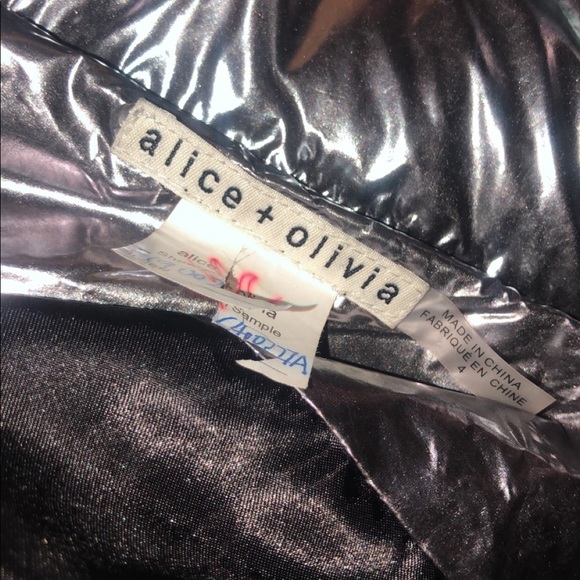 COPY - Alice + Olivia metallic long puffer coat - Picture 2 of 4